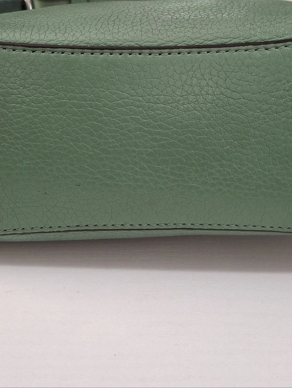 Coach Dempsey Green Pebbled Leather Shoulder Crossbody Bag